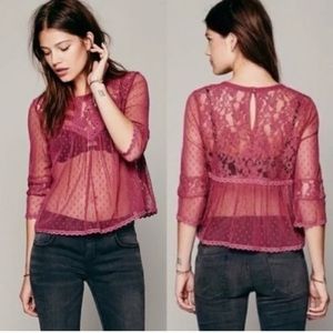 Free People Modern Romance Lace Blouse